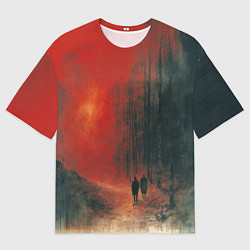 Мужская футболка оверсайз Двое в пути