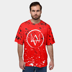 Футболка оверсайз мужская Watch Dogs брызги красок, цвет: 3D-принт — фото 2