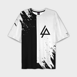 Мужская футболка оверсайз Linkin park краски чёрнобелый
