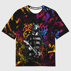 Футболка оверсайз мужская Nirvana краски звука, цвет: 3D-принт