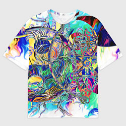 Мужская футболка оверсайз Сплетенные круги Инь Ян