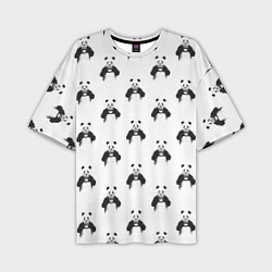 Мужская футболка оверсайз Panda love - pattern