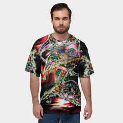 Футболка оверсайз мужская Хамелеоновый рейв, цвет: 3D-принт — фото 2