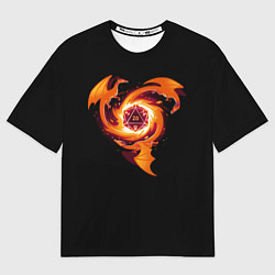 Футболка оверсайз мужская Кружащие драконы - d20, цвет: 3D-принт