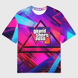 Футболка оверсайз мужская GTA 6 logo абстракция, цвет: 3D-принт