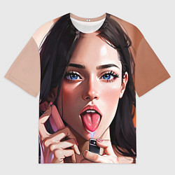 Футболка оверсайз мужская Меган Фокс с зажигалкой из фильма Тело Дженнифер, цвет: 3D-принт