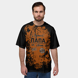 Футболка оверсайз мужская Лучший папа надпись, цвет: 3D-принт — фото 2