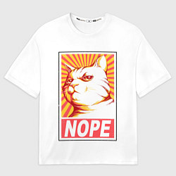 Мужская футболка оверсайз Nope - cat