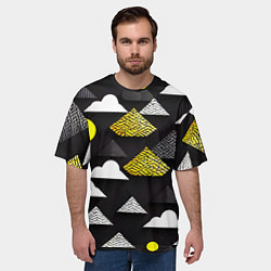 Футболка оверсайз мужская Минимализм в облаках, цвет: 3D-принт — фото 2