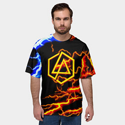 Футболка оверсайз мужская Linkin park storm inside steel, цвет: 3D-принт — фото 2