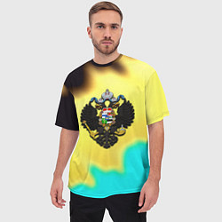 Футболка оверсайз мужская Российская империя герб краски, цвет: 3D-принт — фото 2