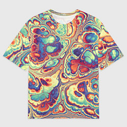 Мужская футболка оверсайз Абстрактный разноцветный паттерн