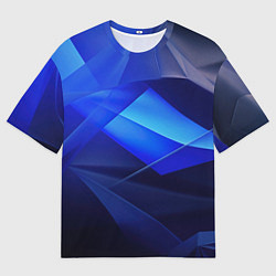 Мужская футболка оверсайз Черно-синий абстрактный фон