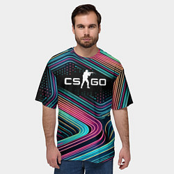 Футболка оверсайз мужская Counter Strike - stripes, цвет: 3D-принт — фото 2