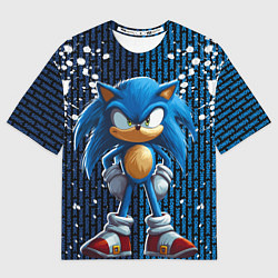 Футболка оверсайз мужская Sonic - splash and logo, цвет: 3D-принт