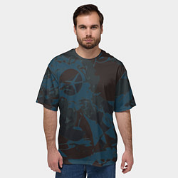 Футболка оверсайз мужская Абстрактный камуфляж, цвет: 3D-принт — фото 2