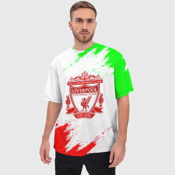 Футболка оверсайз мужская Liverpool краски спорт, цвет: 3D-принт — фото 2