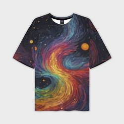 Мужская футболка оверсайз Звездный вихрь абстрактная живопись