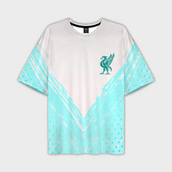 Мужская футболка оверсайз Liverpool logo texture fc