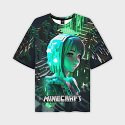 Футболка оверсайз мужская Minecraft персонаж на острове, цвет: 3D-принт
