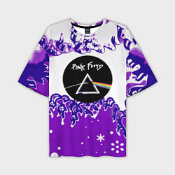 Мужская футболка оверсайз Pink floyd violet splash