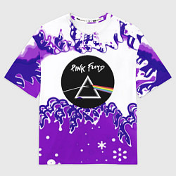 Мужская футболка оверсайз Pink floyd violet splash