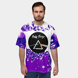 Футболка оверсайз мужская Pink floyd violet splash, цвет: 3D-принт — фото 2