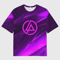 Футболка оверсайз мужская Linkin park neon stripes logo, цвет: 3D-принт