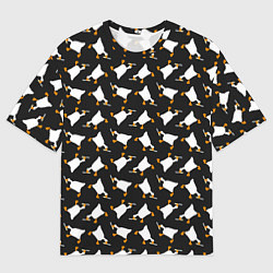 Футболка оверсайз мужская Злой гусь с ножом, цвет: 3D-принт