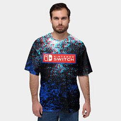 Футболка оверсайз мужская Нинтендо брызги красок глитч, цвет: 3D-принт — фото 2