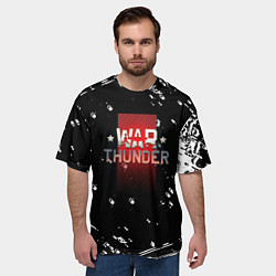 Футболка оверсайз мужская Warthunder белые краски онлайн, цвет: 3D-принт — фото 2