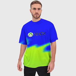 Футболка оверсайз мужская Xbox кислотный стиль текстура, цвет: 3D-принт — фото 2