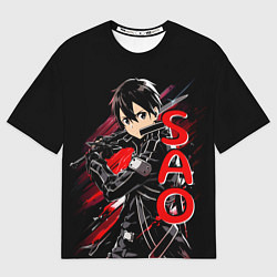 Футболка оверсайз мужская Кирито - Sword Art Online, цвет: 3D-принт