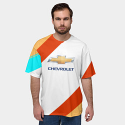 Футболка оверсайз мужская Chevrolet line, цвет: 3D-принт — фото 2