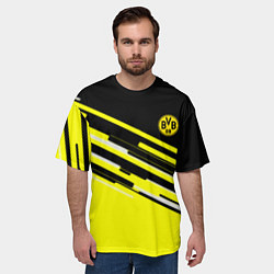 Футболка оверсайз мужская Borussia текстура спорт, цвет: 3D-принт — фото 2