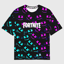 Мужская футболка оверсайз Marshmello neon fortnite