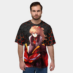 Футболка оверсайз мужская Аска из Евангелиона, цвет: 3D-принт — фото 2