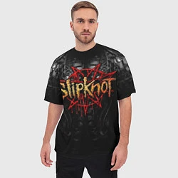 Футболка оверсайз мужская Slipknot band, цвет: 3D-принт — фото 2