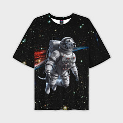 Мужская футболка оверсайз The dalmatian brave cosmonaut - ai art