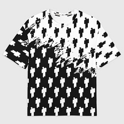 Мужская футболка оверсайз Billie Eilish pattern black
