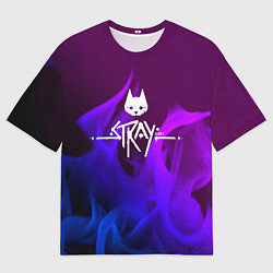 Мужская футболка оверсайз Stray неоновый огонь