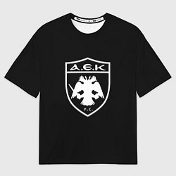 Футболка оверсайз мужская AEK fc белое лого, цвет: 3D-принт