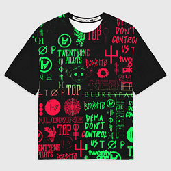 Футболка оверсайз мужская Twenty one pilots pattern rock steel, цвет: 3D-принт