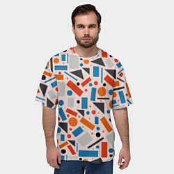 Футболка оверсайз мужская Прямоугольники и круги, цвет: 3D-принт — фото 2