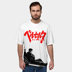 Футболка оверсайз мужская Аниме Берсерк - Гатс лежит, цвет: 3D-принт — фото 2