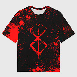 Мужская футболка оверсайз Клеймо жертвы и брызги - Аниме Берсерк