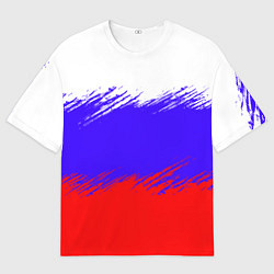 Футболка оверсайз мужская Триколор штрихи, цвет: 3D-принт