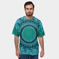 Футболка оверсайз мужская Круговой фрактал, цвет: 3D-принт — фото 2