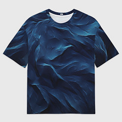Мужская футболка оверсайз Синие глубокие абстрактные волны