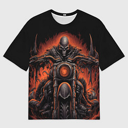 Футболка оверсайз мужская Скелет из ада едет на старом мотоцикле, цвет: 3D-принт